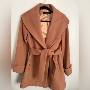 Trina Turk Camel Belted Coat